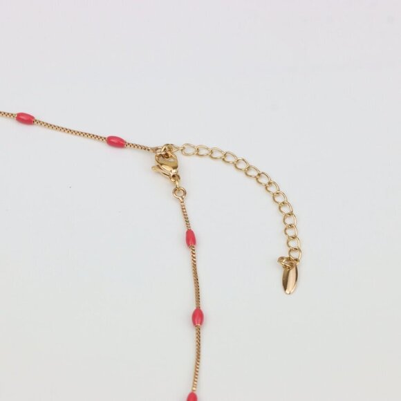 Elegant Rose Gold Beaded Necklace with Adjustable Chain, XPNL0336 - Picture 2 of 12